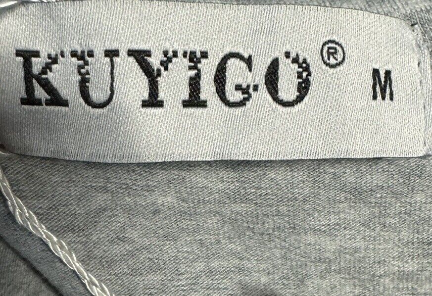 KUYIGO Henley Shirt Men's Medium Long Sleeve Button Front