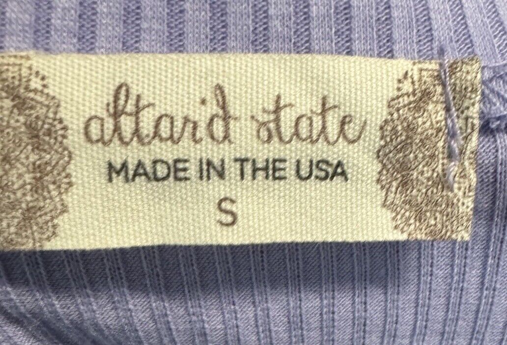 Altarid State Crew T-Shirt Sz Small Blue Women NWT Solid Short Sleeve