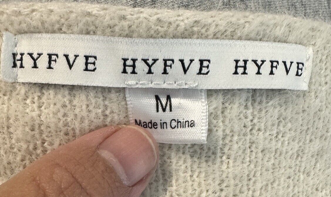 HYFVE Cable Knit Crochet Cardigan Knit Sweater Women's Size Medium