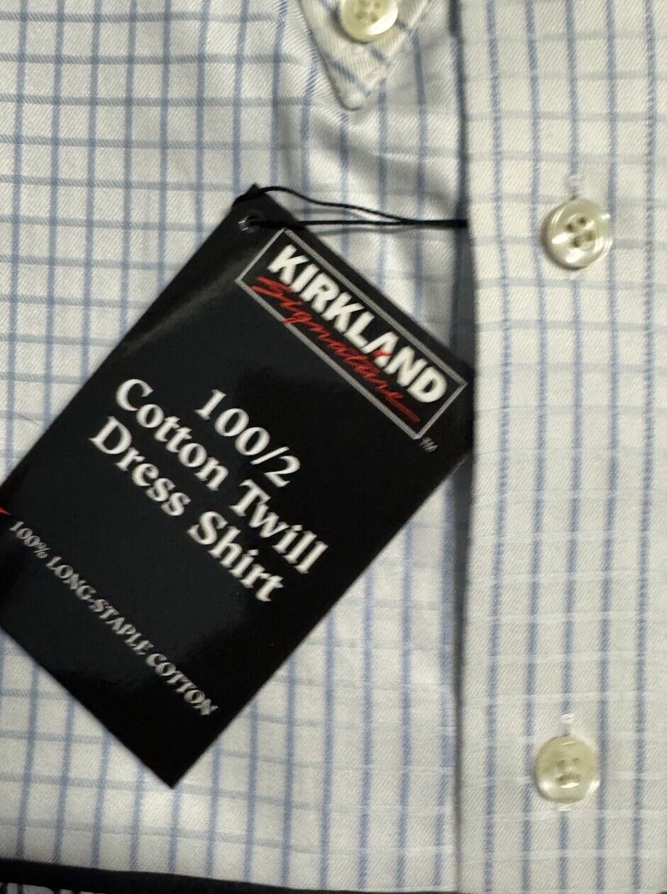 Kirkland Signature . Cotton . Non-Iron . Long Sleeve . Dress Shirt . 18 x 36