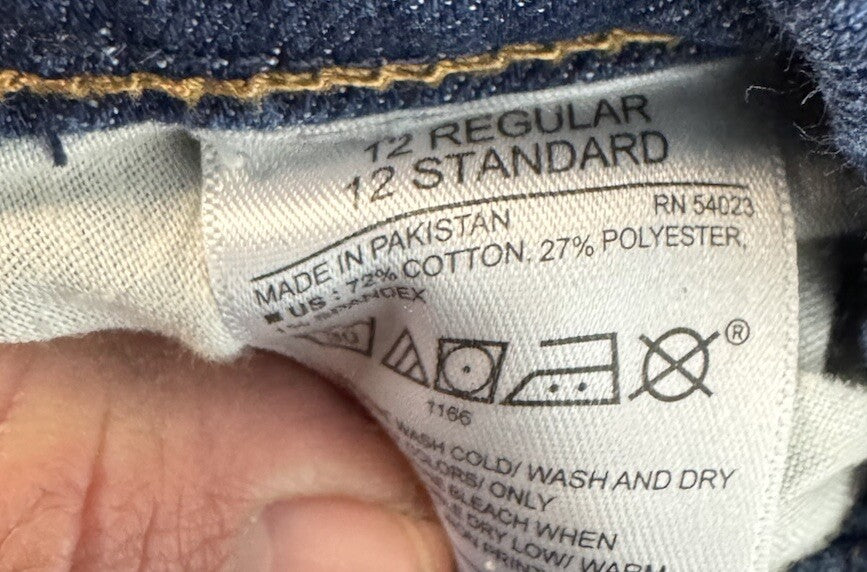Old Navy Boyfriend Jeans Womens Size 12 Blue Denim Stretch Pockets