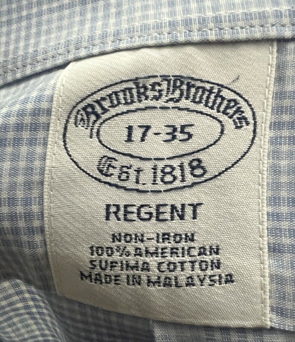 Brooks Brothers Shirt Adult 17-35 Regent Dress Button Down Long Sleeve Men