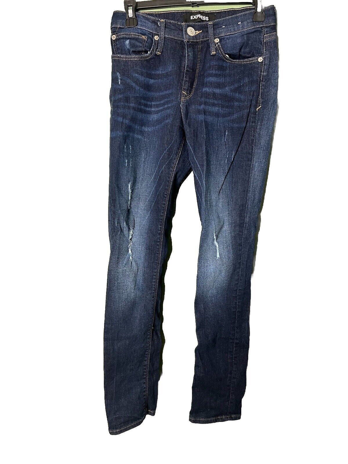 Express Jeans Women's Jeans Size 4 R Skinny Mid Rise Dark Denim Jean Pants