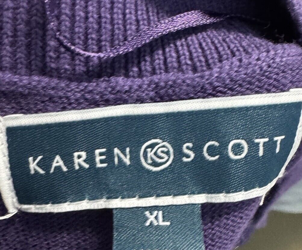 Karen Scott | Women's Cotton V-Neck Sweater | XL