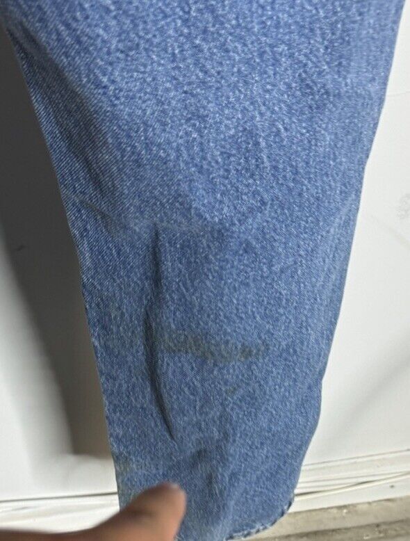 Vintage Rustler Jeans Men 38x32 Dark Blue 100% Work Jeans Beat Up