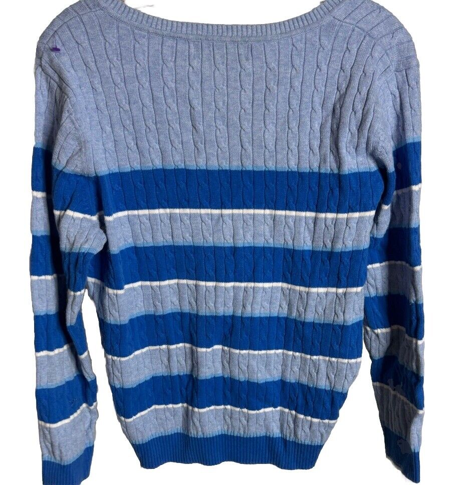 Karen Scott Women's Sweater Top Long Sleeve Ribbed Knit Crewneck Cotton L