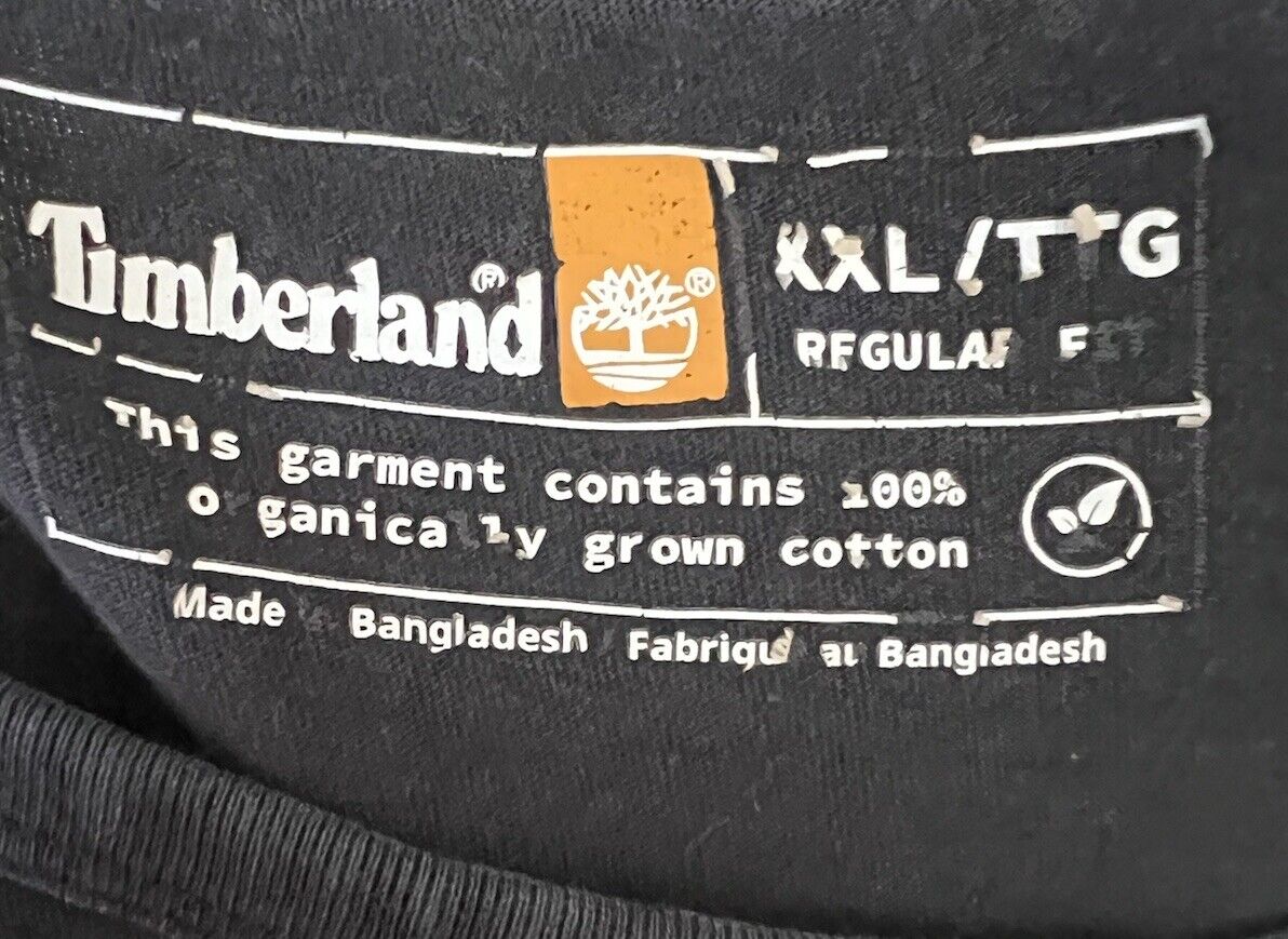 Timberland T Shirt Mens 2XL Black Short Sleeve Graphic Casual