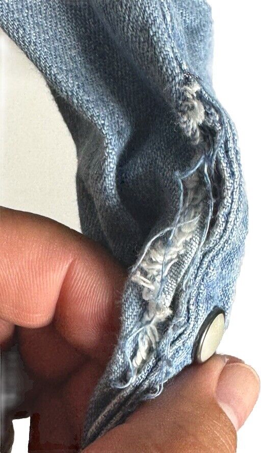 Express Jeans Denim Jean Jacket Women’s Distressed Size S/P