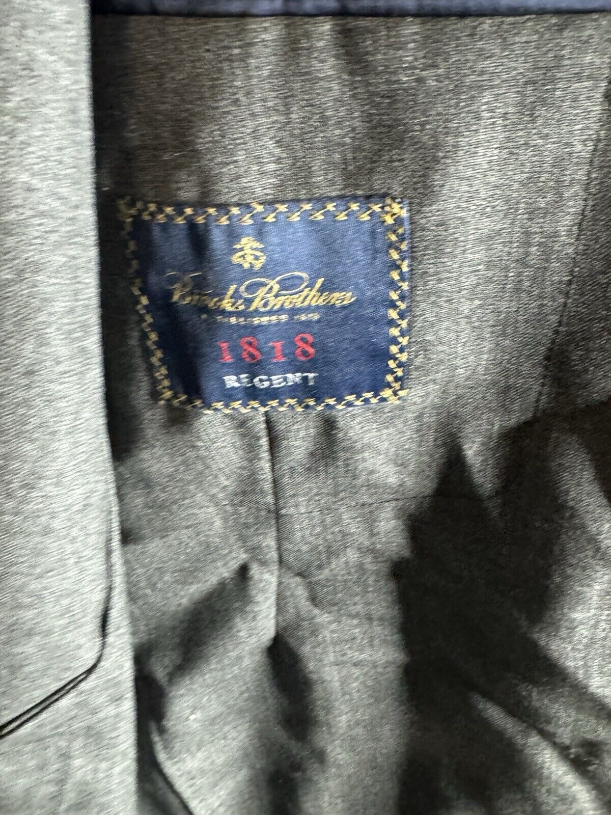 Men's BROOKS BROTHERS Taupe Cotton Blazer Suit Jacket Size 40Reg.