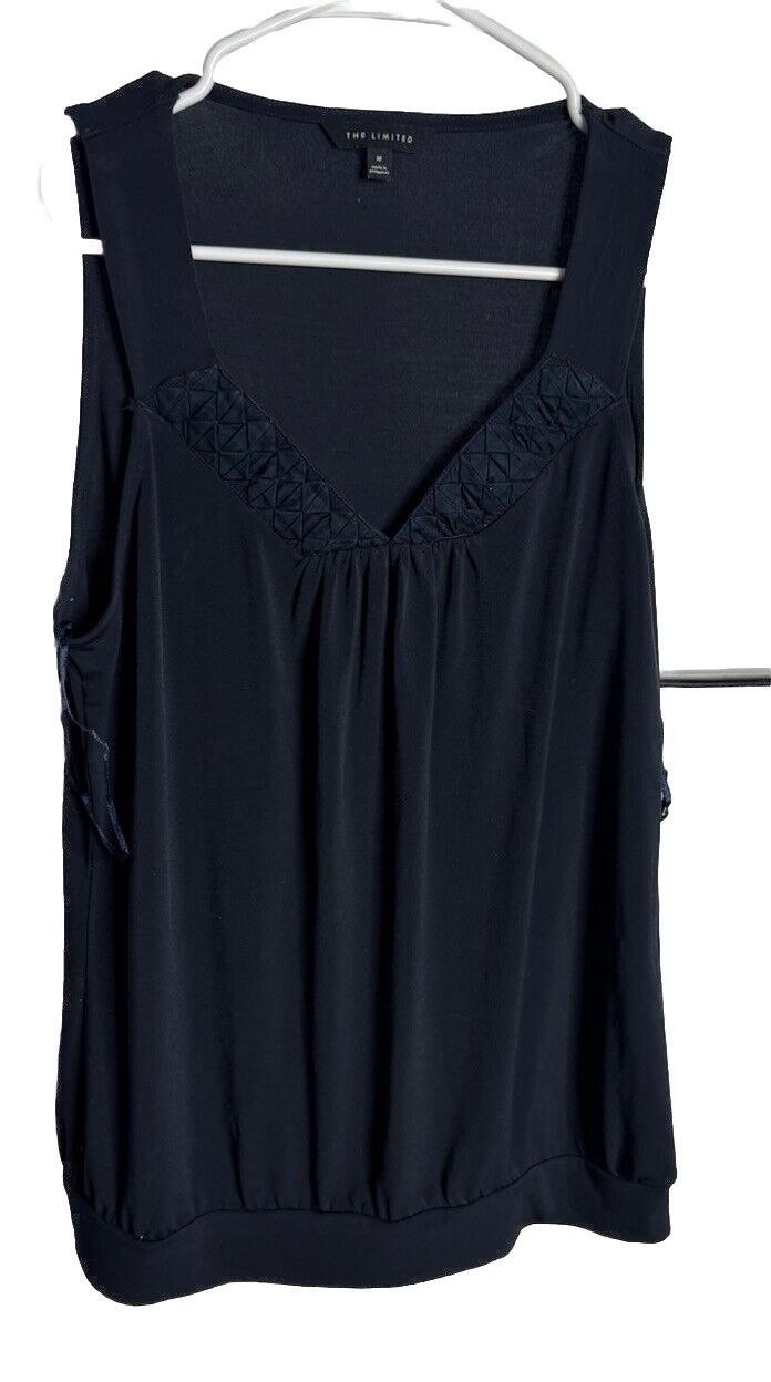 Women's The Limited Sleeveless Tank Top Textured Navy Blue Size Medium