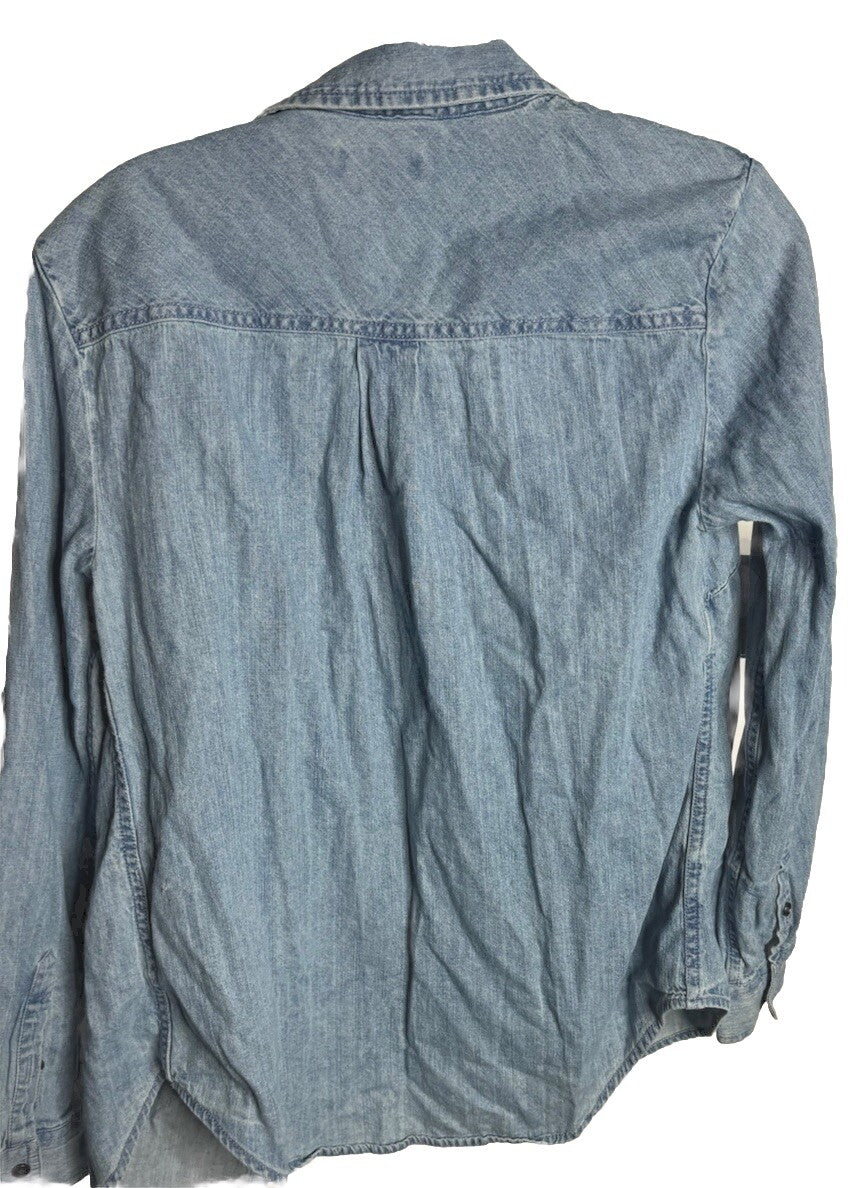 Style & Co Button Up Shirt Women’s Denim Long Sleeve Cotton Size Small