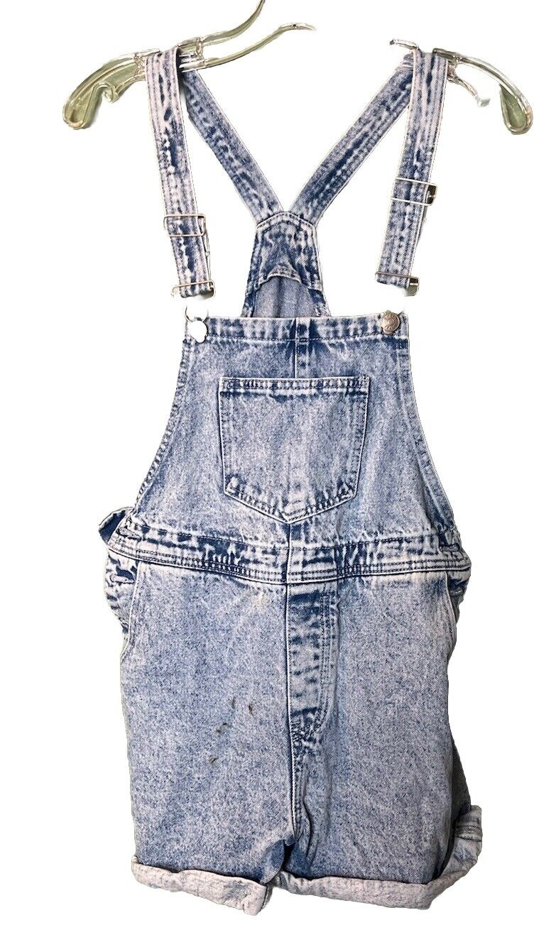 Shein Classic Denim Cuffed Hem Overalls Size 6
