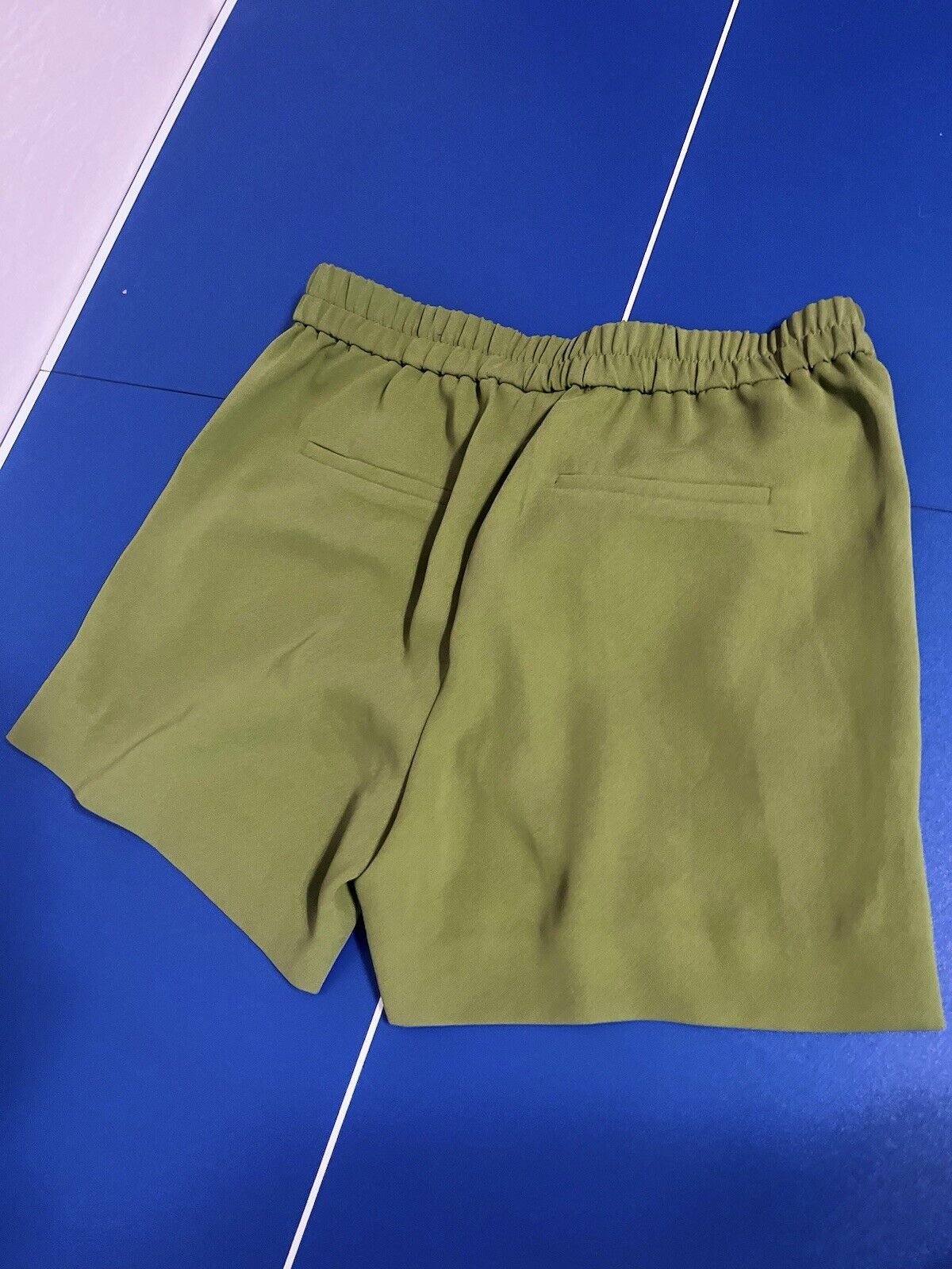 J. Crew Women 2 Wool Blend Green Elastic Waist Shorts Inseam4