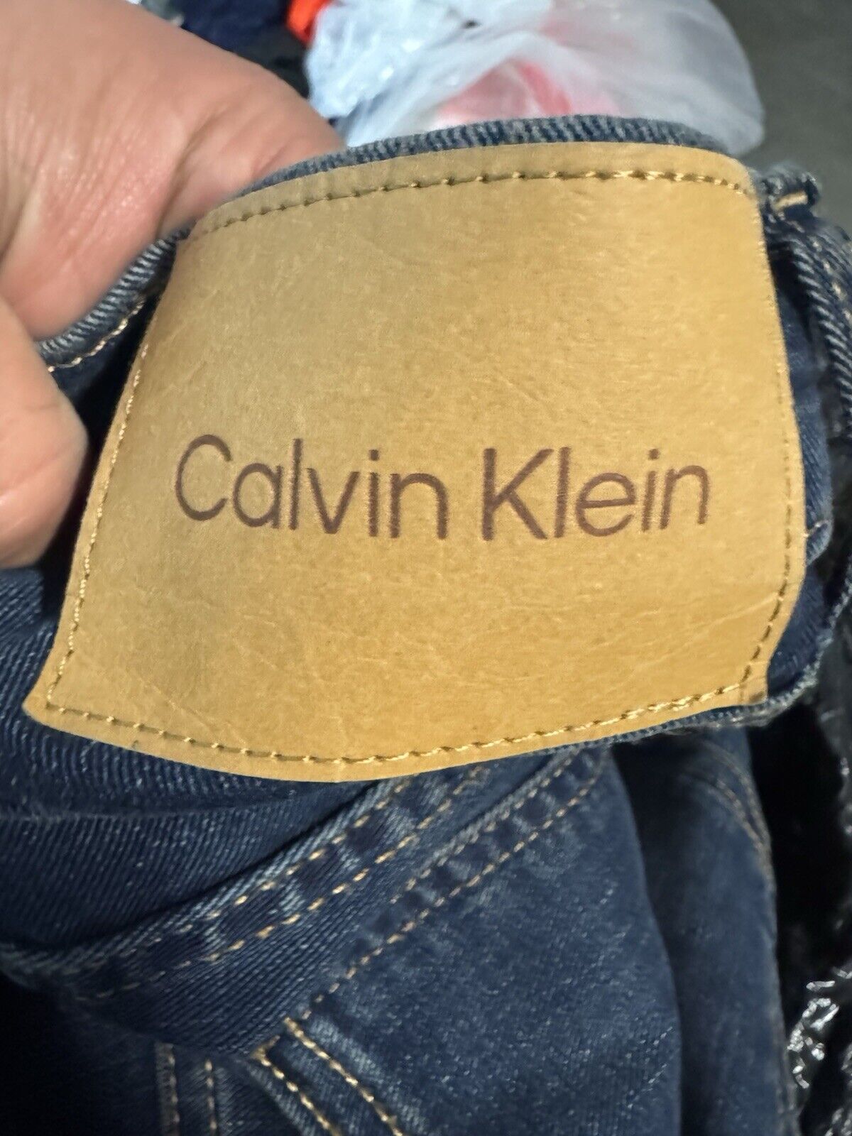 CALVIN KLEIN 33x30 Straight Easy Fit Blue Jeans