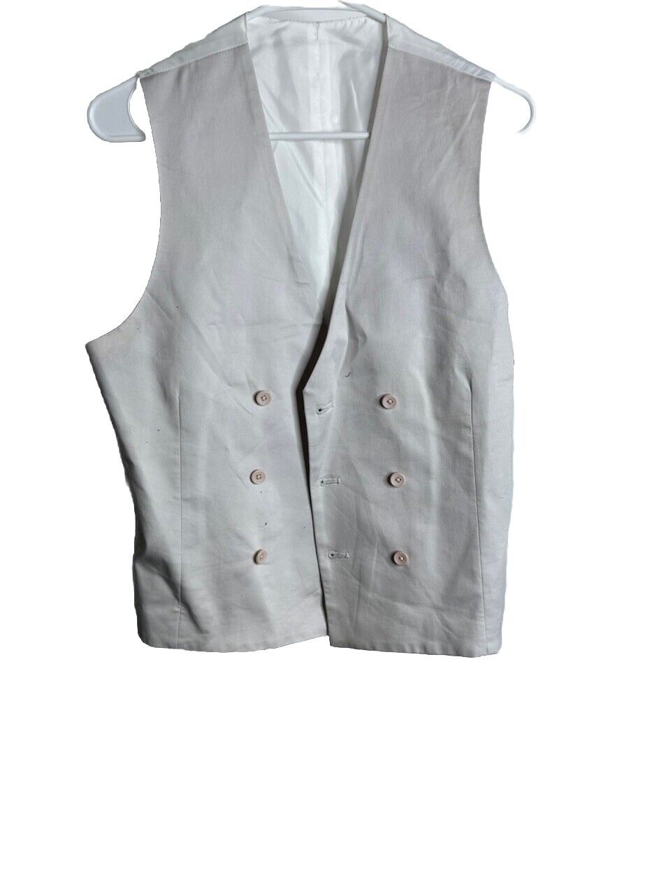ASOS DESIGN Men's Slim Vest in Stone Size 40 Button Front Fully Lined