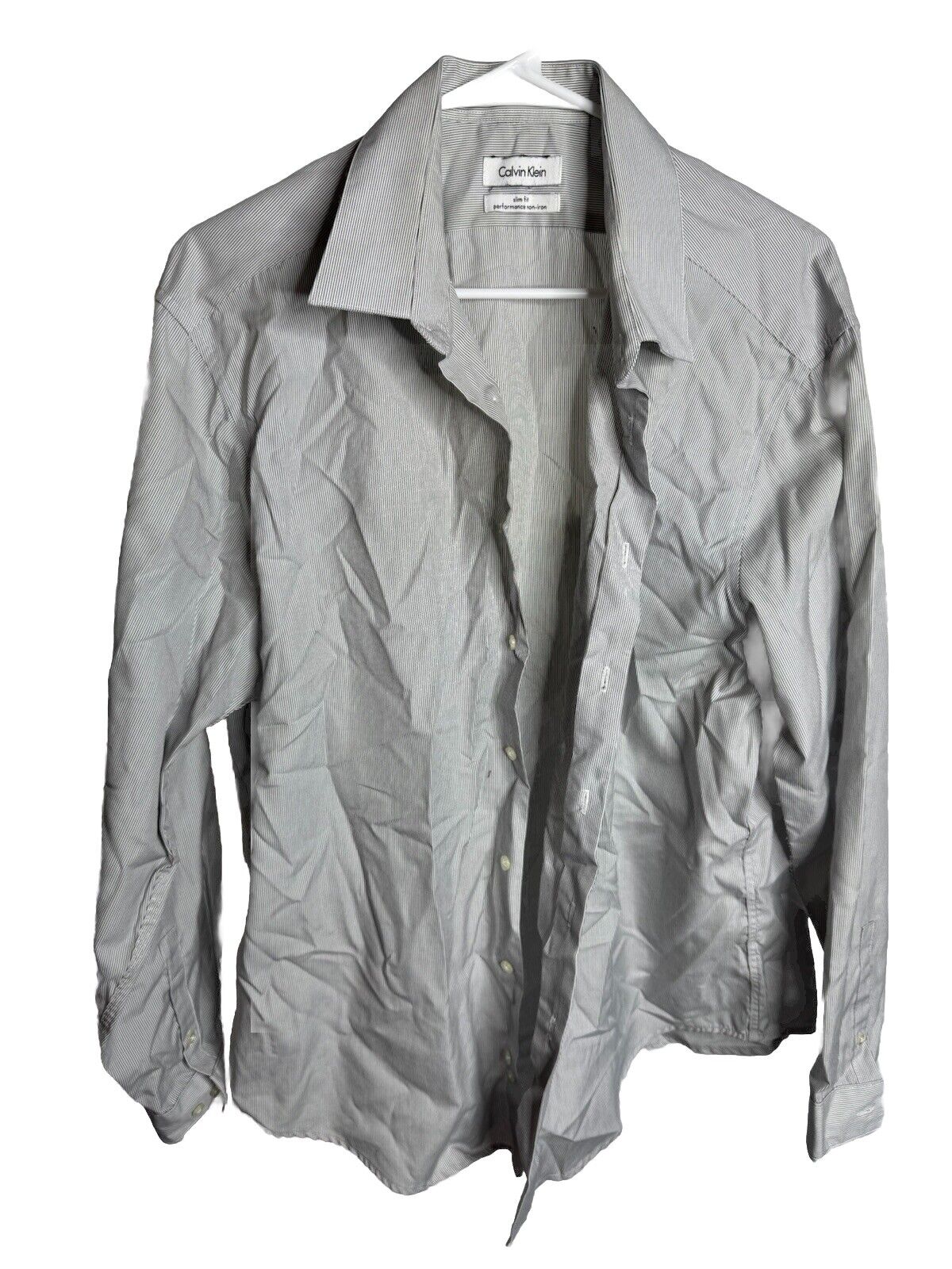 Calvin Klein Slim Fit Stretch Dress Shirt Men's XL 17.5 34/35 Button