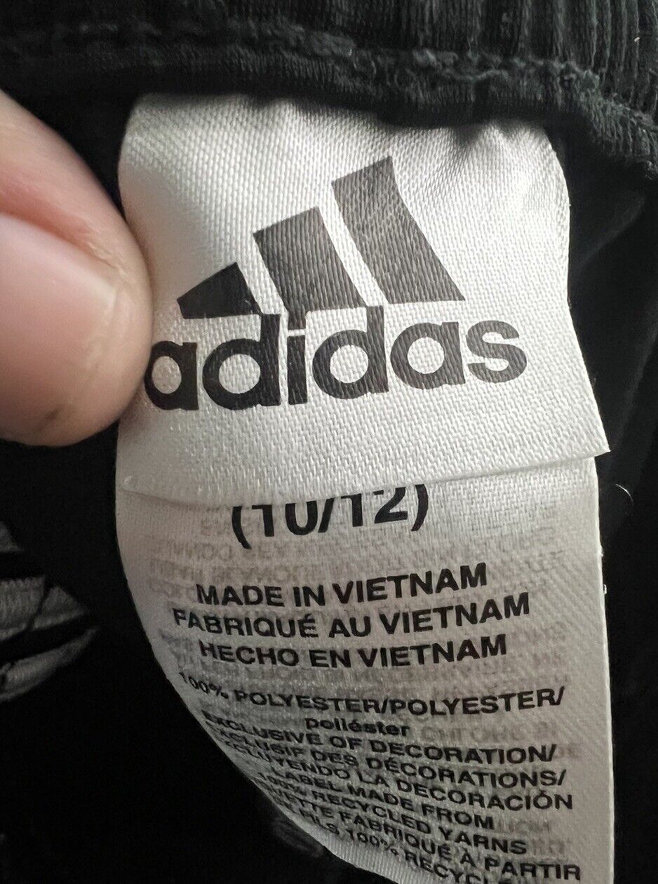 Adidas Sweatpants Boys Sz M 10 12 Black Red Side Stripe Athletic Track