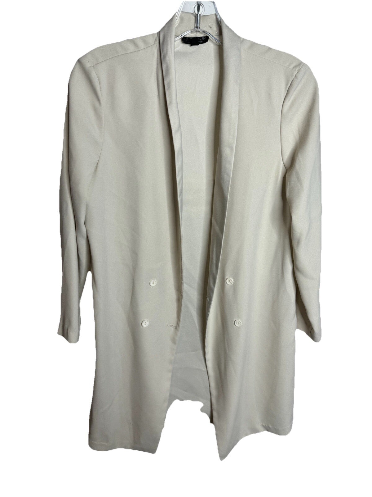 Topshop Women's Beige Relaxed Single Blazer 6