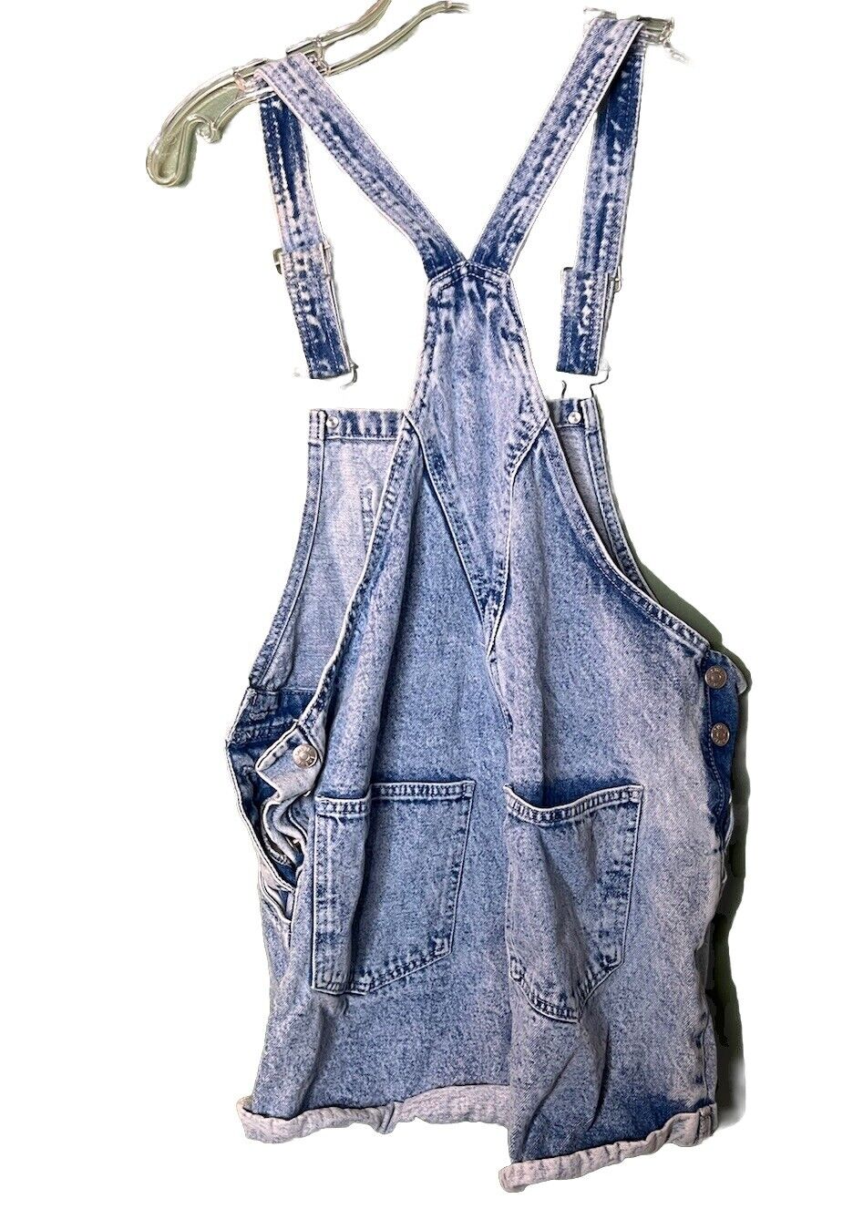 Shein Classic Denim Cuffed Hem Overalls Size 6