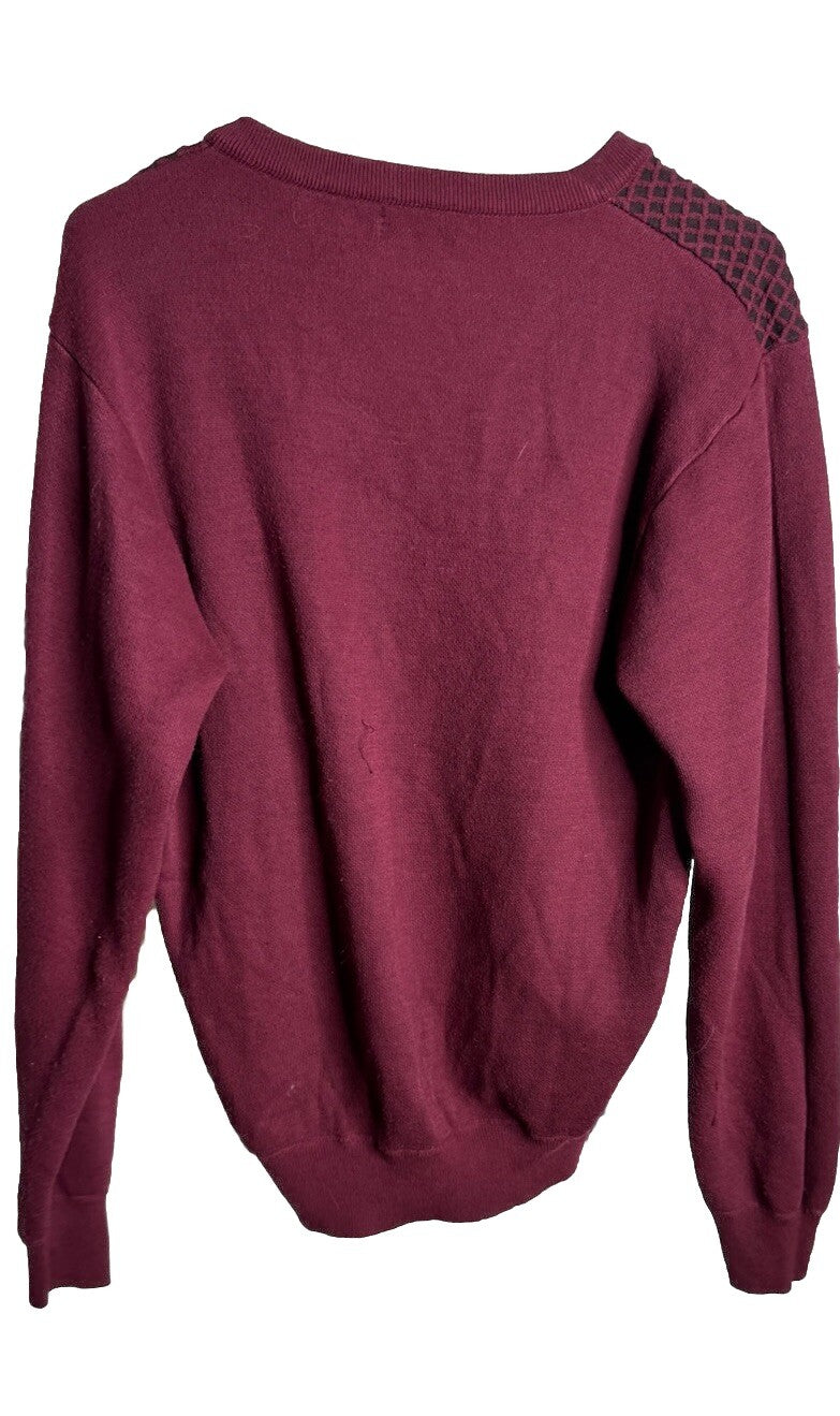 Portabella New York Wool Blend Sweater Men XL Burgundy Holidays Career Basic
