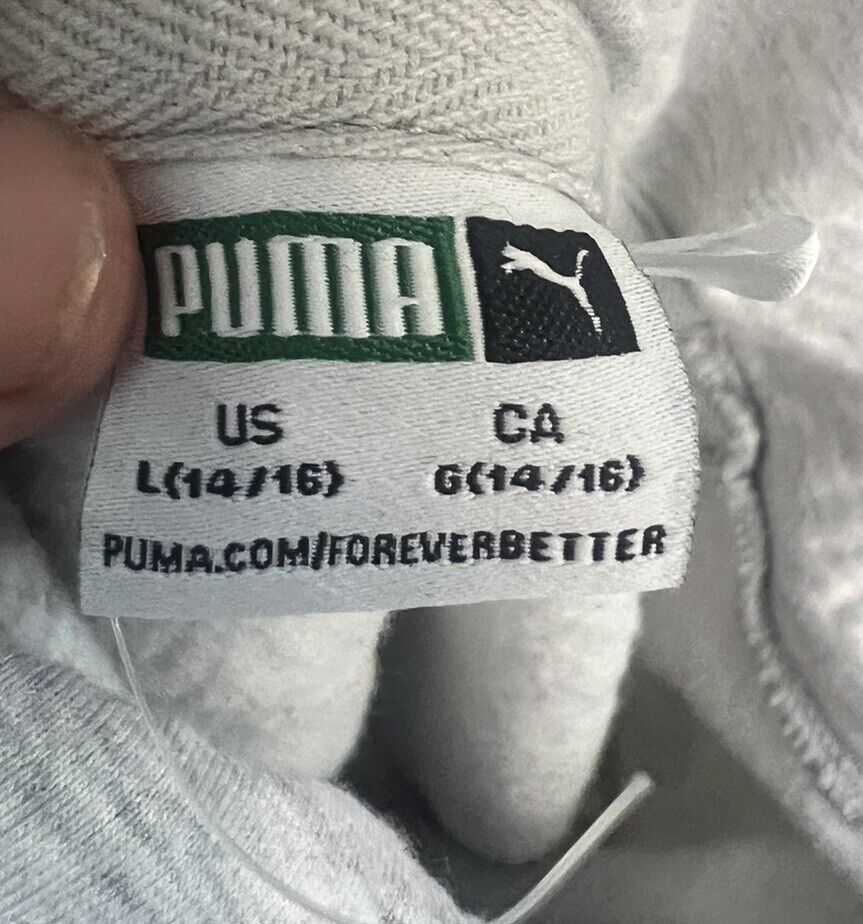 Puma Boys Large Pullover Hoodie Sweatshirt Kids Youth 14/16 Grey
