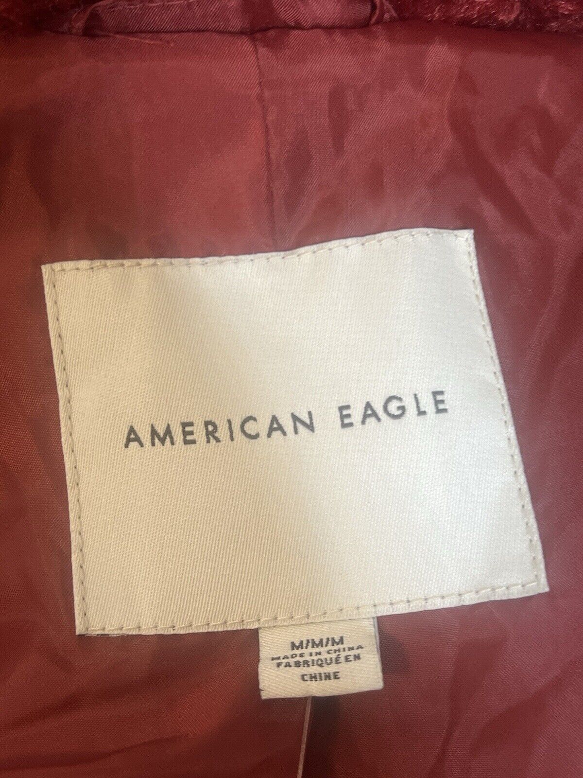 American Eagle Coat Womens Medium Red Full Zip Jacket