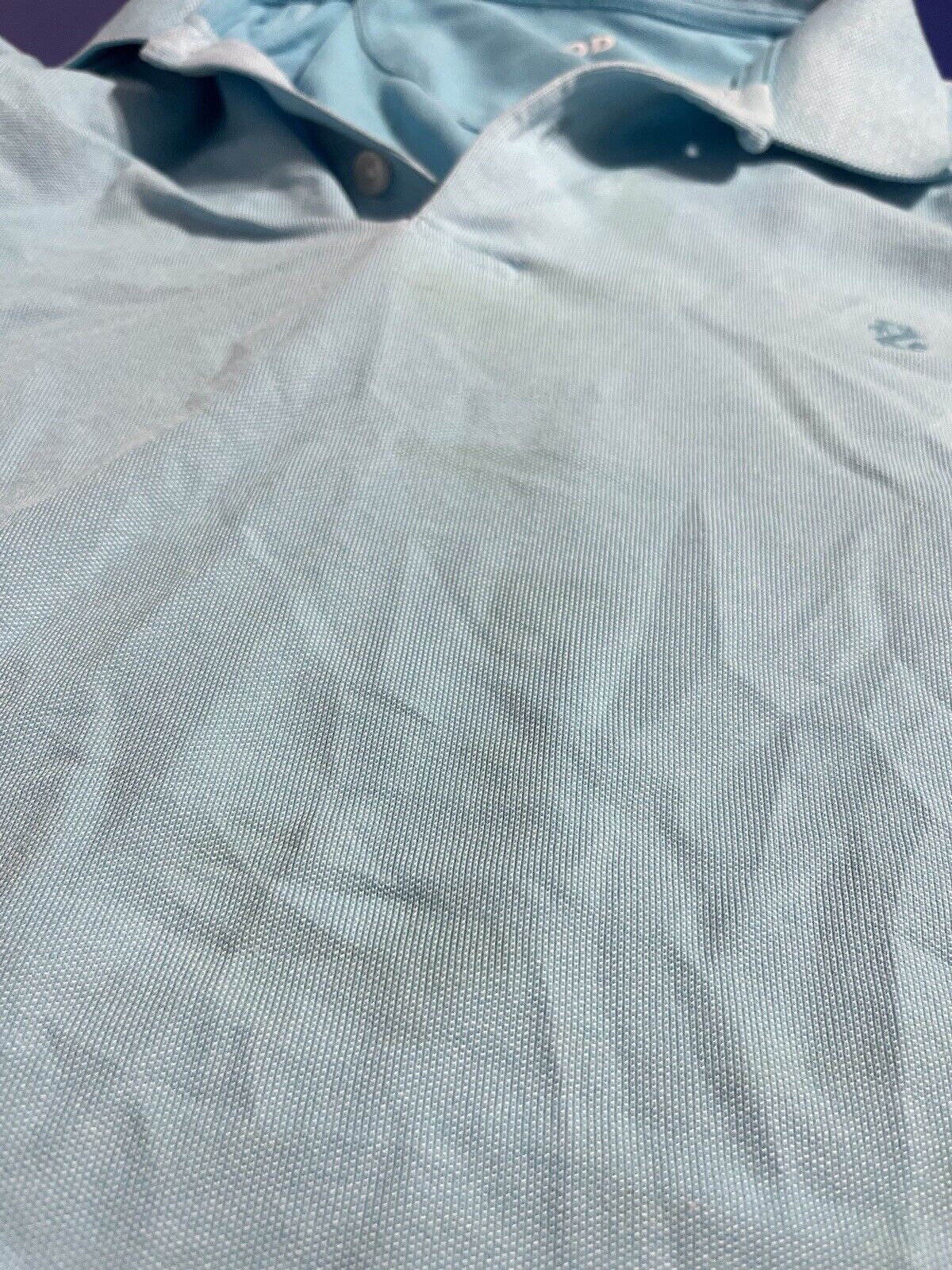 Mens Izod Advantage Performance Natural Stretch Polo Shirt Light Blue Size L