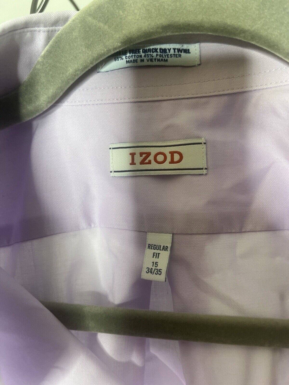 Izod Shirt Mens 15-34/35 Button Up Long Sleeve
