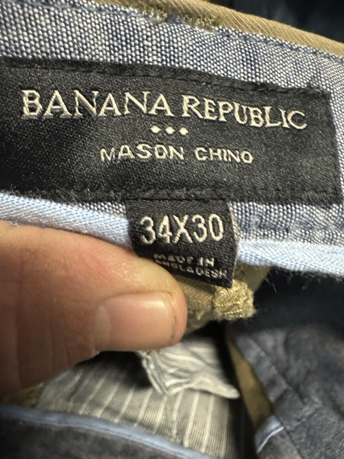Banana Republic Pants Mens 34 X 30 Khaki Slim Fit Chino Stretch Flat Front