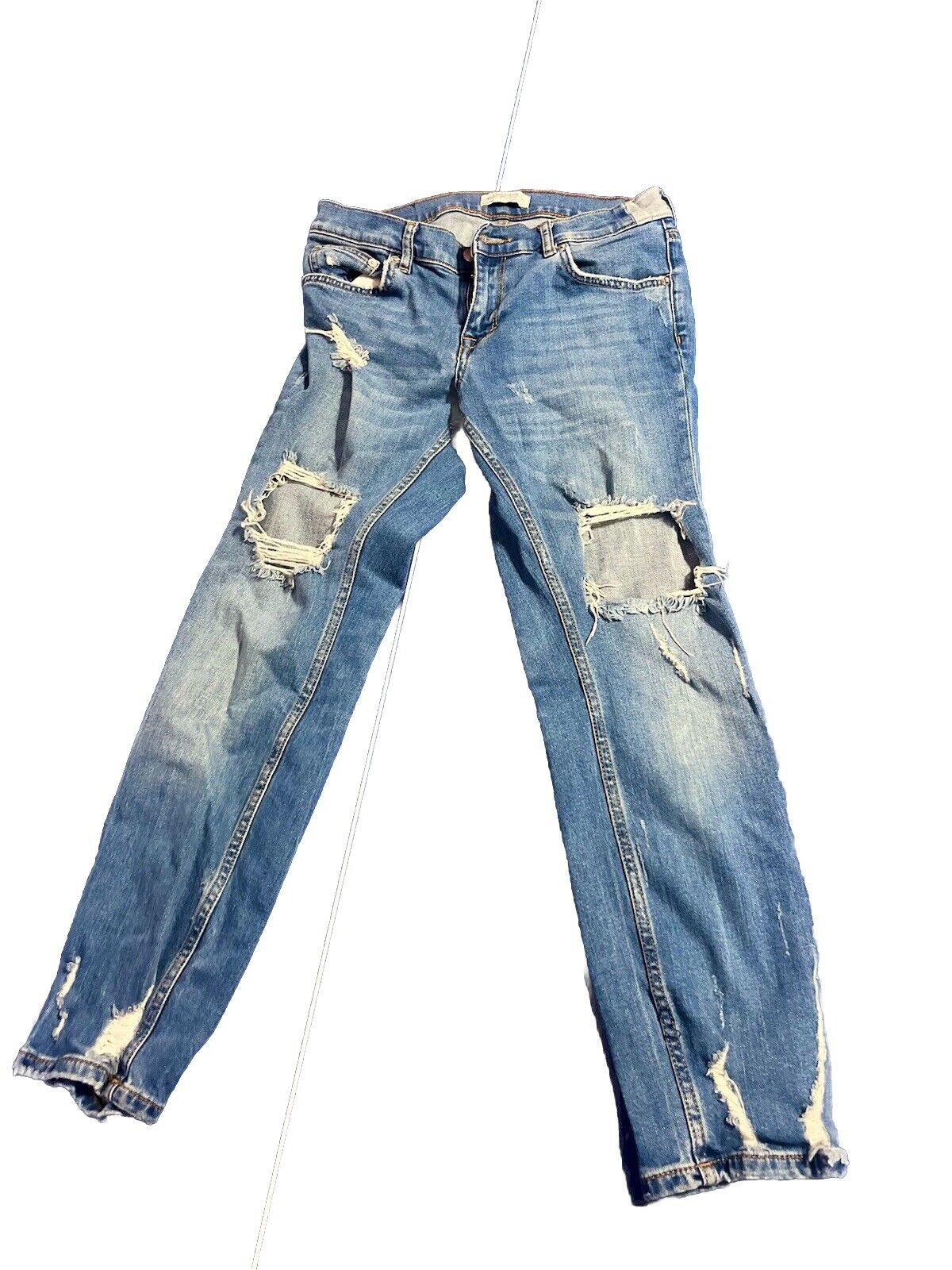 zara woman premium denim collection, Girls Size 4, Designer Denim Jeans, Ripped
