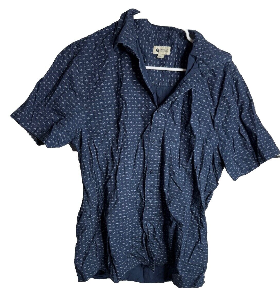 Haggar Clothing Men button Down Short Sleeve Size large