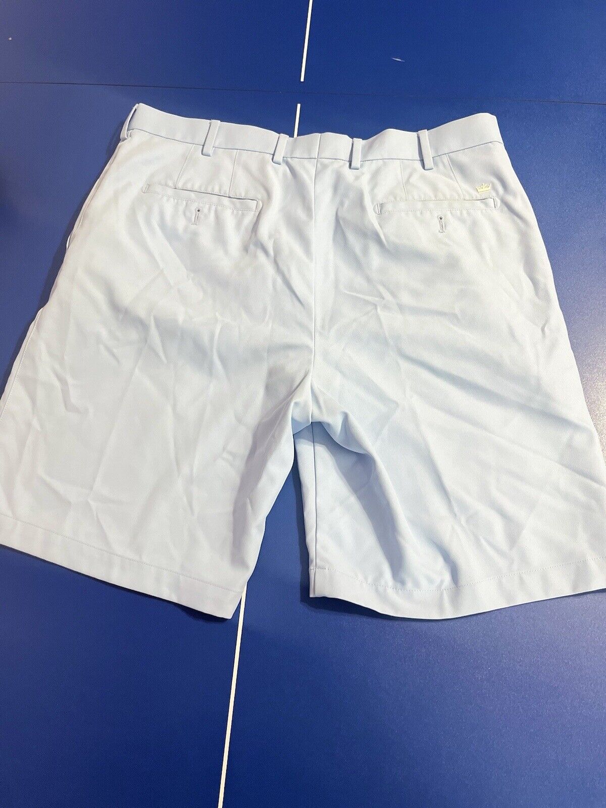 Peter Millar Crown Sport Men's Shorts 35 Light Blue Performance Chino Golf 9"
