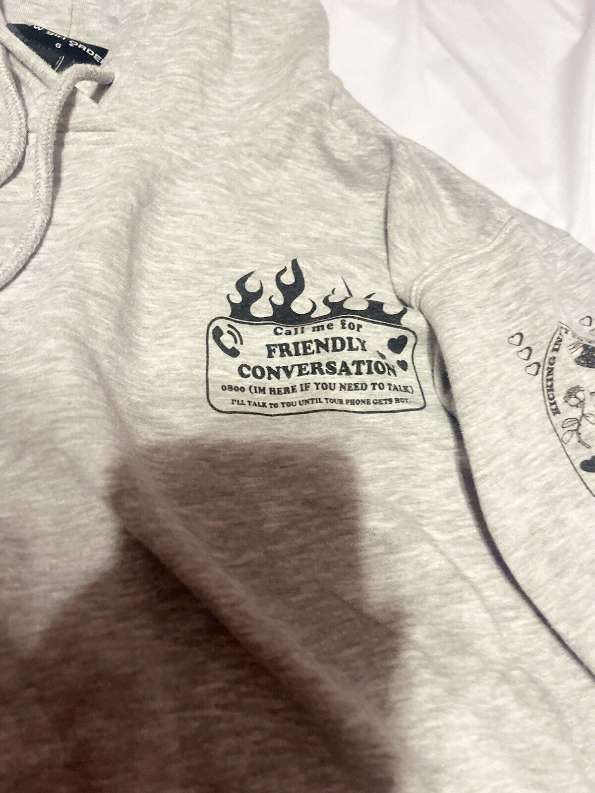 new girl order Funny Grey Pull Over Hoodie! Small! Conversation, Rare Find,