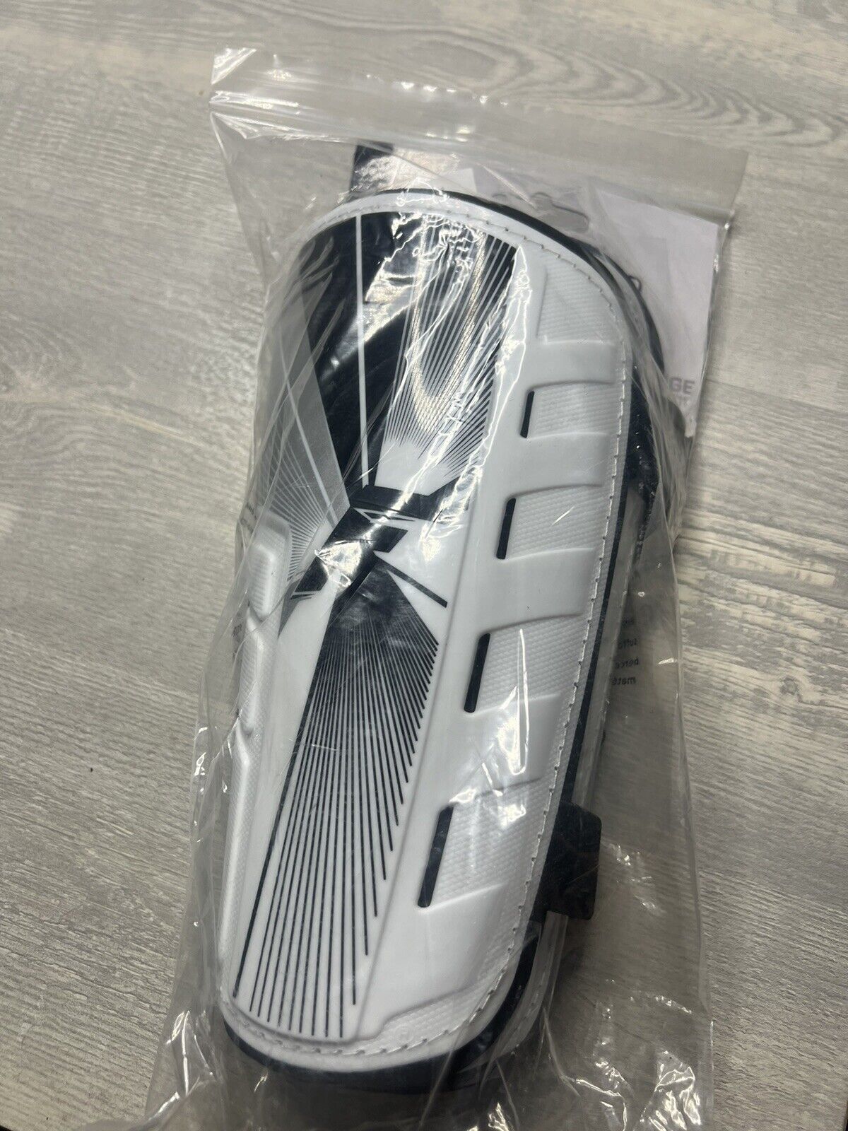 Shine Guards Large White Soccer Athletic Ventilated Shin Guards