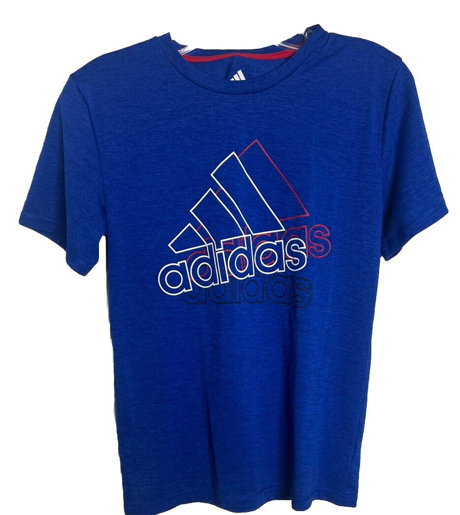 Adidas T-Shirt Boys Size Medium 10/12 Logo Crew Neck Short Sleeve