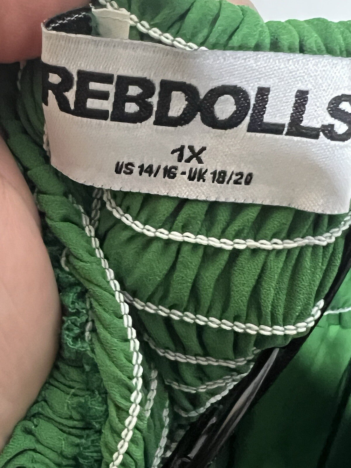 RebDolls Green Ruffled Strapless Lace Midi Dress Size 1X