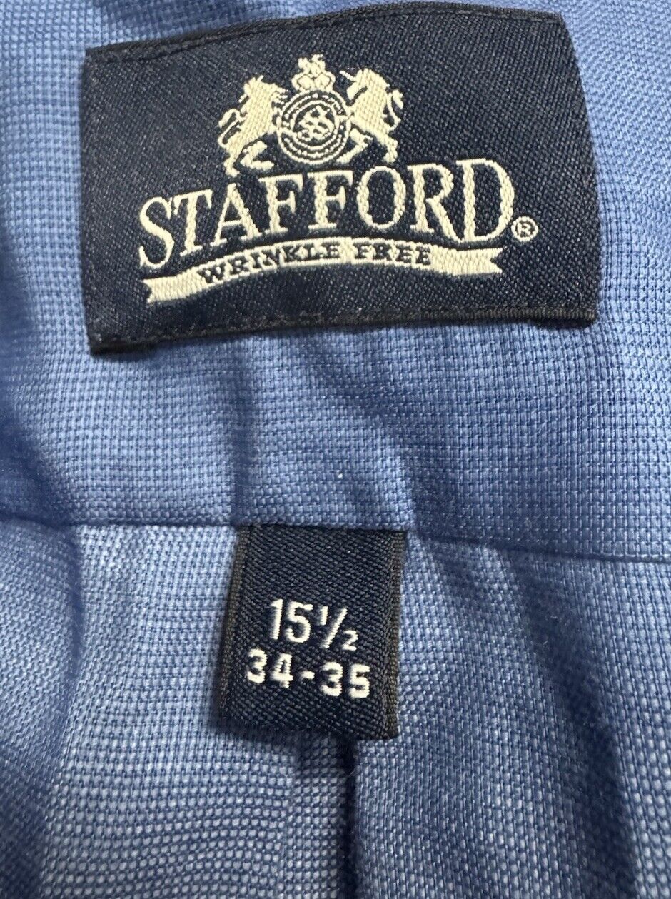 Stafford Shirt Mens 15.5 34-35 Long Sleeve Button Down