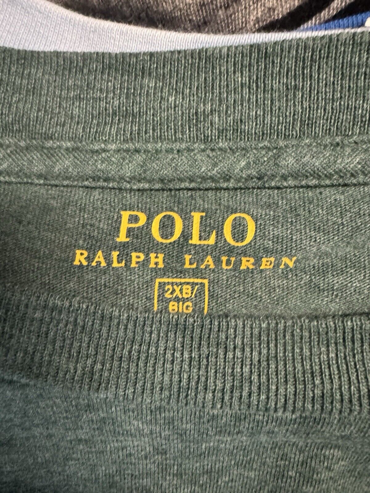 Polo Ralph Lauren T Shirt Mens 2XL Gray Crew Neck Stretch Cotton