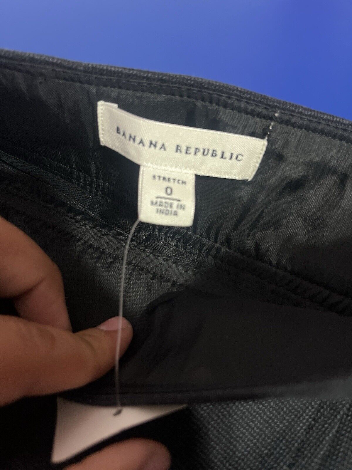 Banana Republic Skirt Womens Size 0 Black Pencil Short Lined Eyelets Side Zip
