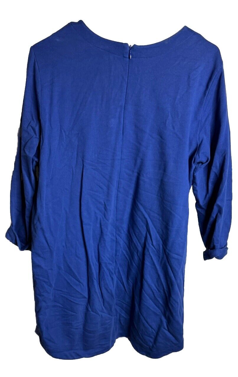 H&M Women's Navy Blue 3/4 Sleeve Pullover Shift Dress Size Large