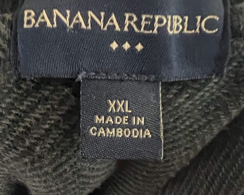 Banana Republic Sweater Jacket Mens 2XL Herringbone Bomber Full Zip