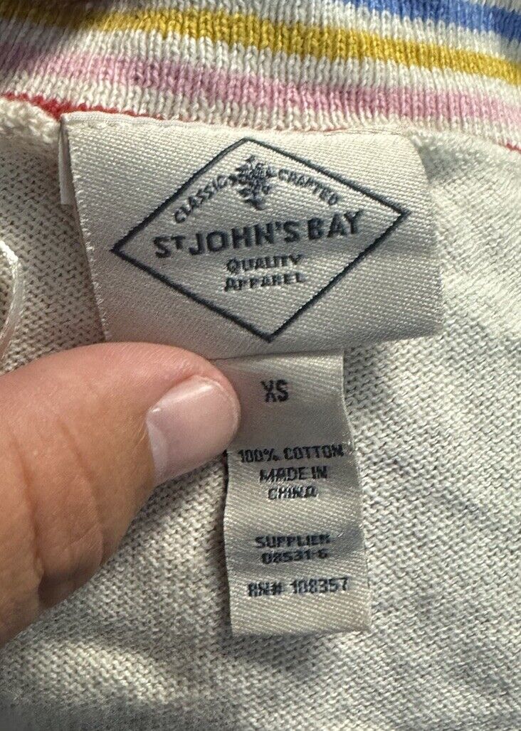 St. John's Bay Size XS Women's Button Down Long Sleeve Cardigan Sweater