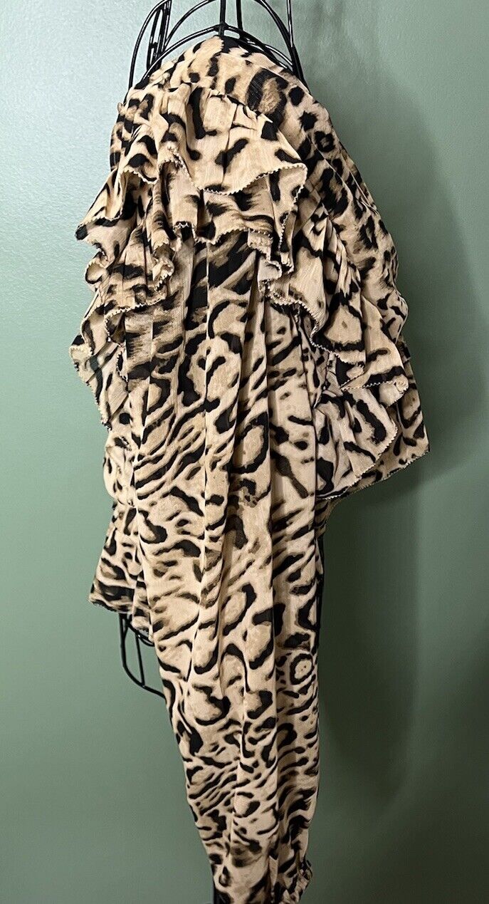 Express Long Sleeve Leopard Print Button Up Blouse Size S Normal Price $64.00
