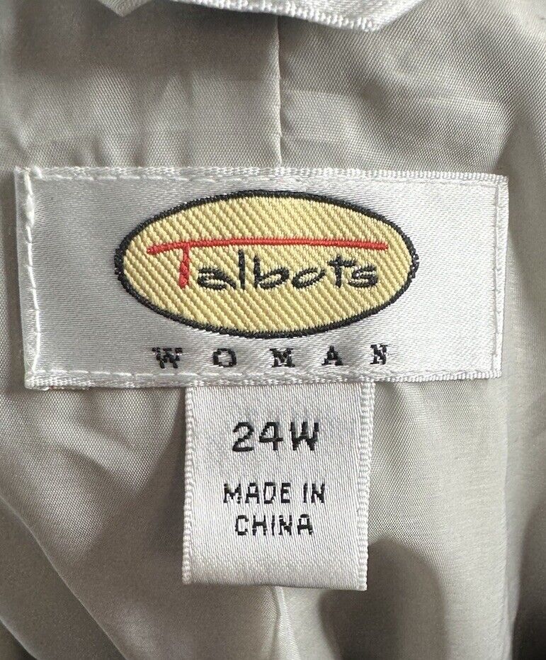 Talbots Women's Button Up Shirt ~ Sz 24W ~ ~ Long Sleeve