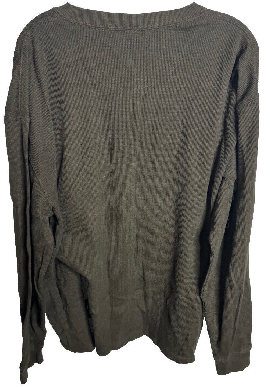 Skechers for Work Men's LS Solid Green Thermal Waffle Shirt Size XL Made To Last