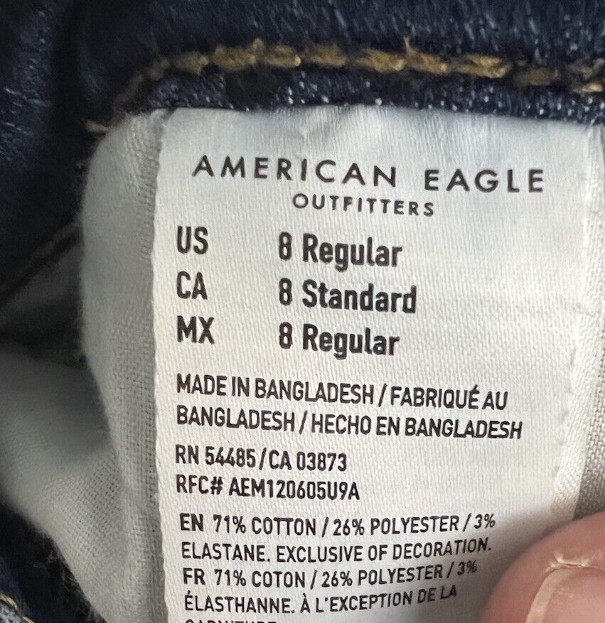 American Eagle Jeans Women's 8 Blue Stretch Denim