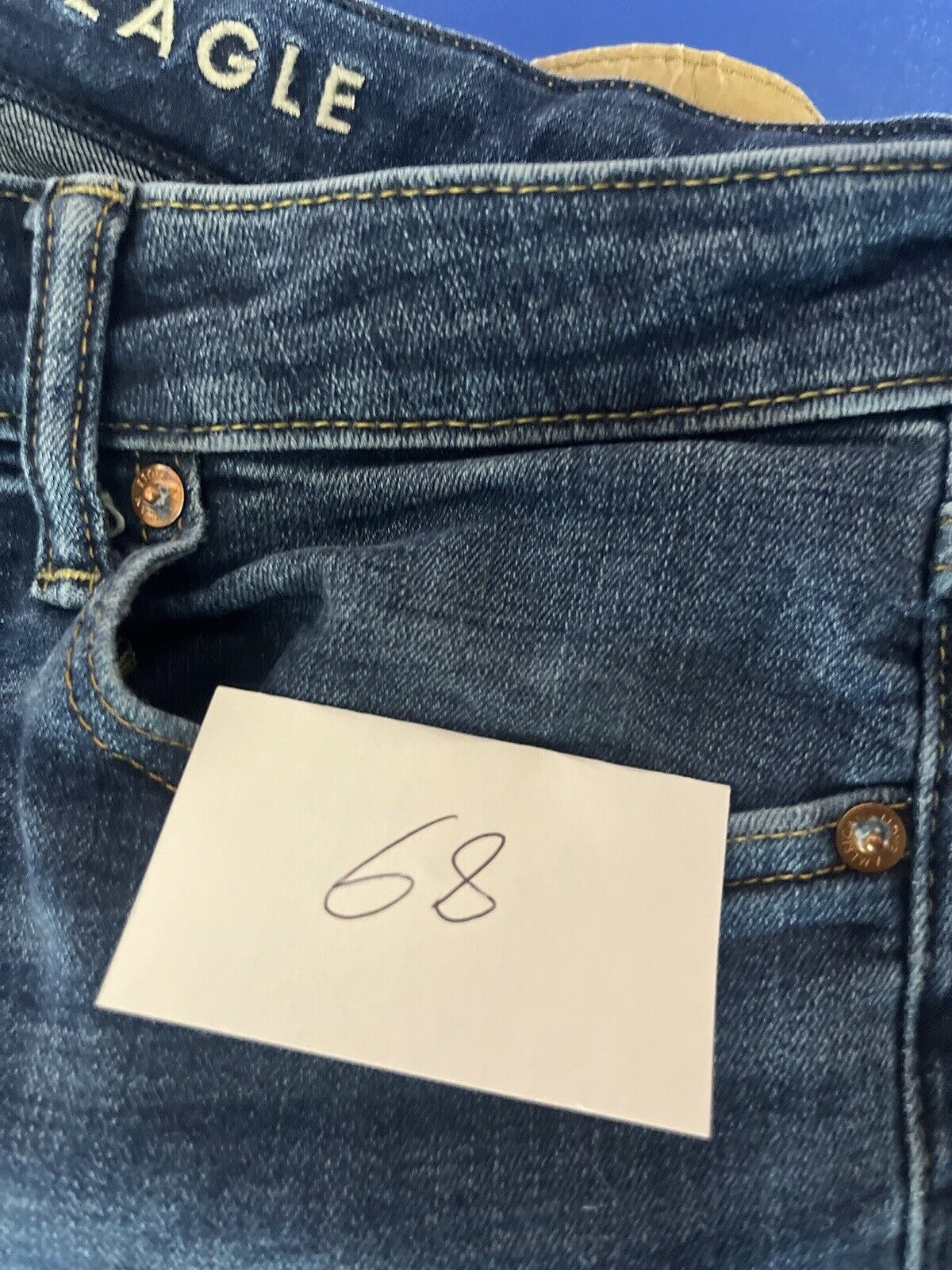 American Eagle 31x30 Original Straight Fit Extreme Flex Jeans Faded Worn Light