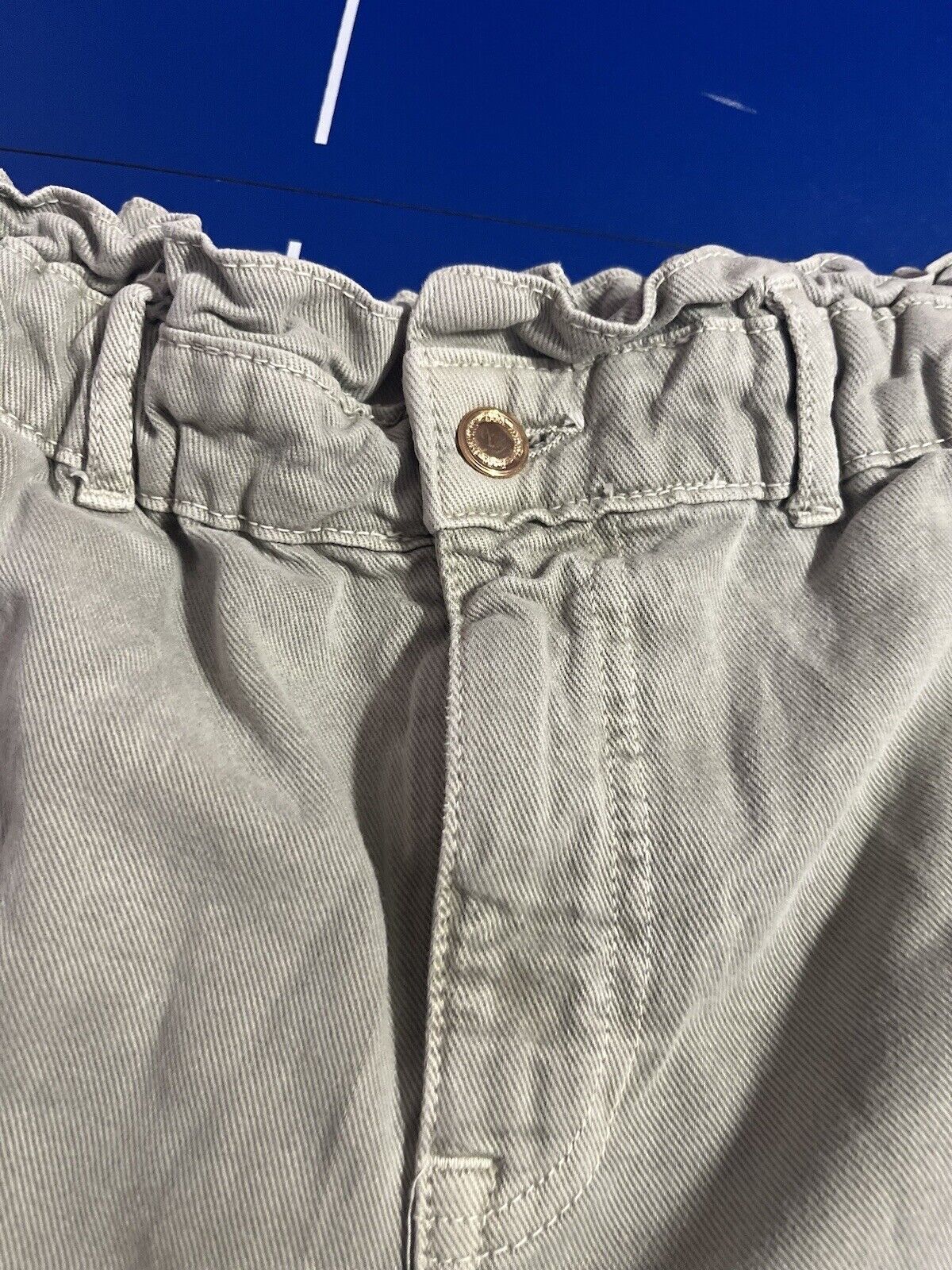 NWT Zara Wide Leg Jeans Size 6 Womens CREAM Denim Pants Summer