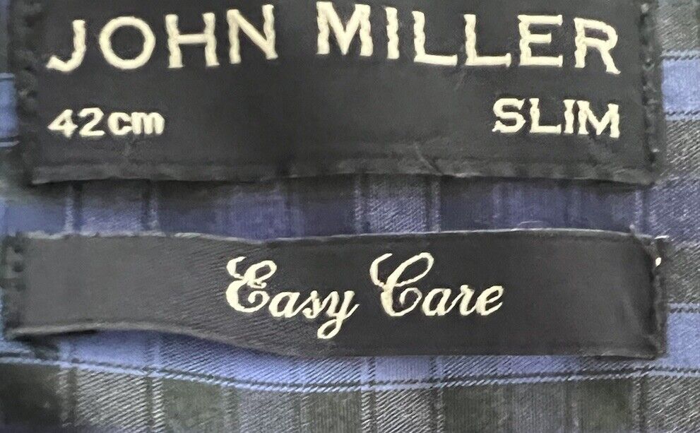 John Miller Dress Shirt Men's 42CM Short Sleeve Button Down Shirt