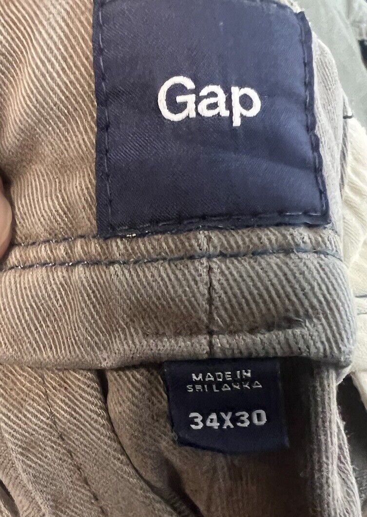 Gap Mens pants 34x30 straight chino regular khaki